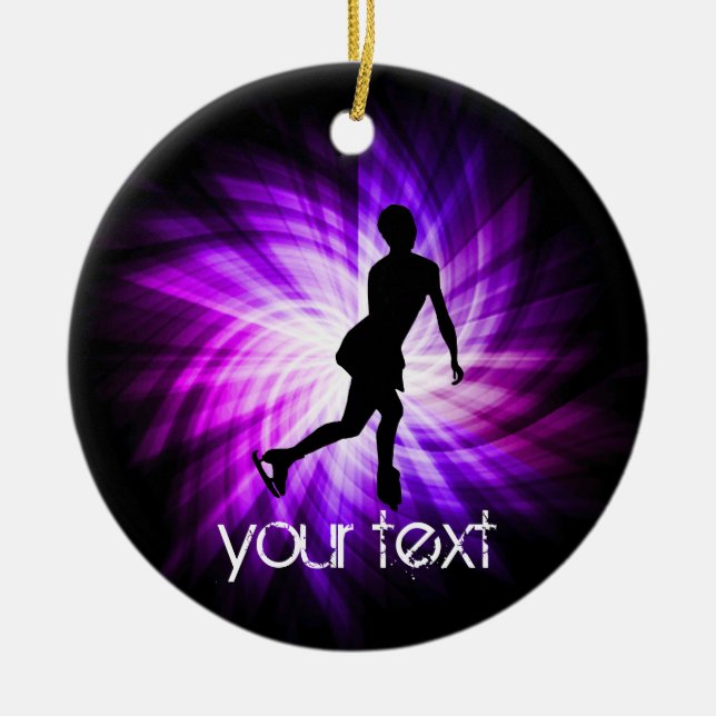 Purple Figure Skating Ceramic Ornament (Front)