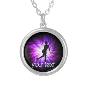 Purple Figure Skating Silver Plated Necklace