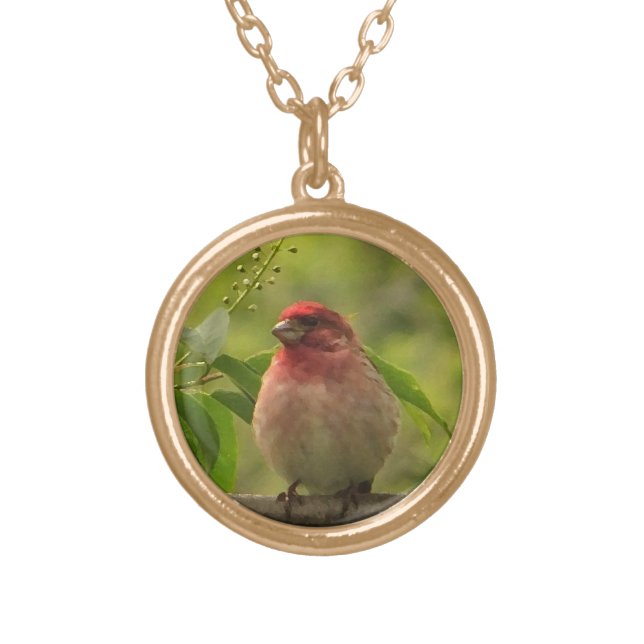 Purple Finch Gold Plated Necklace (Front)