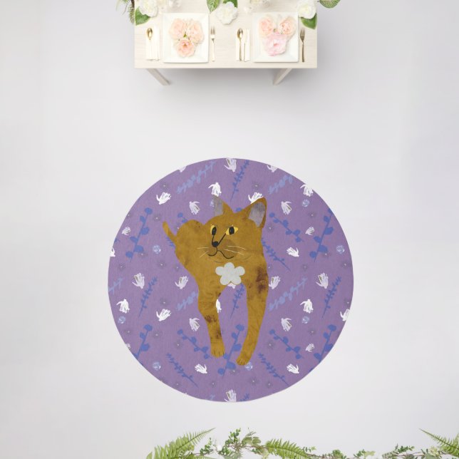Purple Fiona the Cat Area Rug (Insitu (Wedding))
