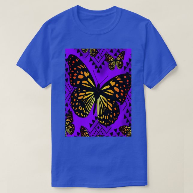 Purple Fire Color Native Butterfly Design  T-Shirt (Design Front)