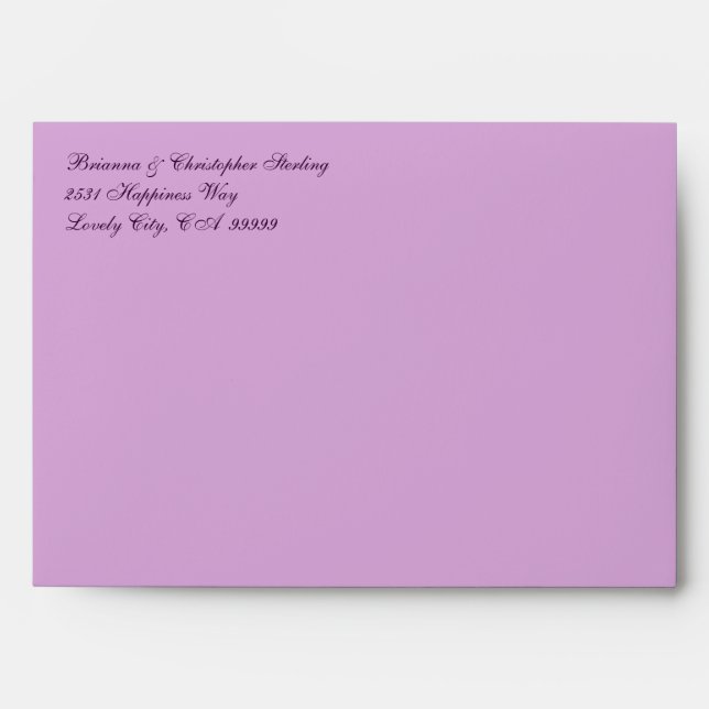 Purple Fire Flowers A7 Invitation Envelope (Front)