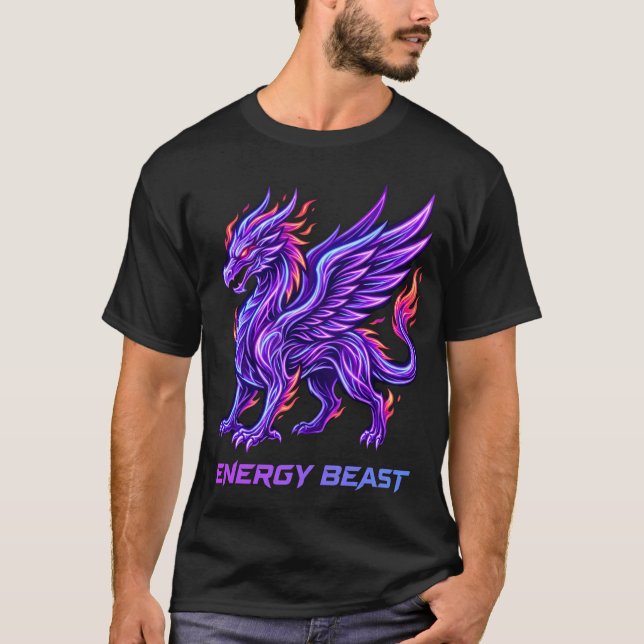     Purple Fire Neon Phoenix Energy Beast Shirt (Front)