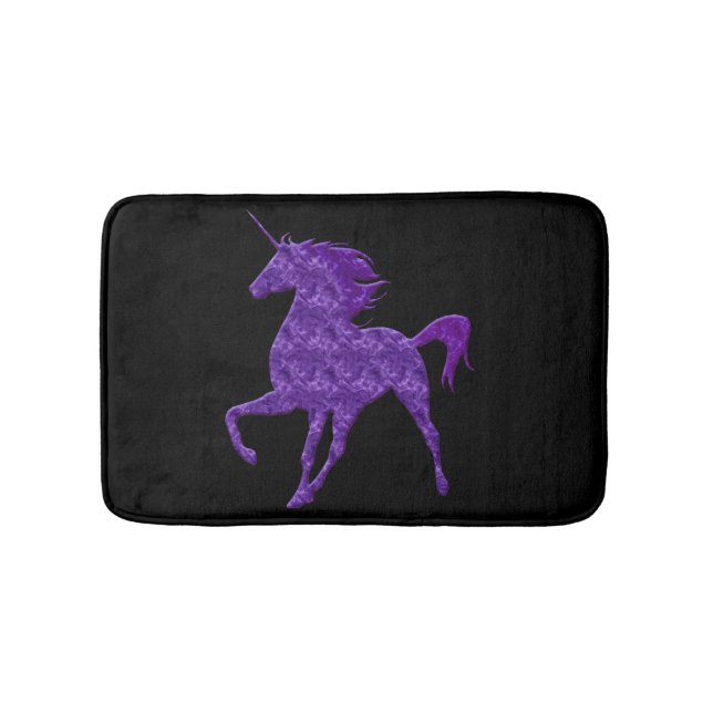 Purple Fire Unicorn Bath Mat (Front)