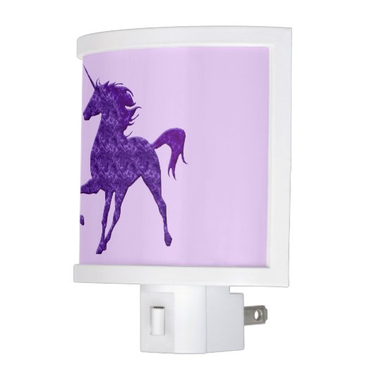 Purple Fire Unicorn Night Light (Left)