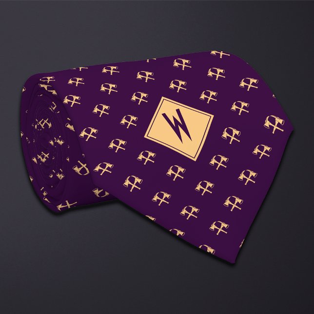 Purple Firefighter Axes Icon Neck Tie (Creator Uploaded)
