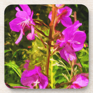 Purple Fireweed Alaska Wildflower Abstract Drink Coaster