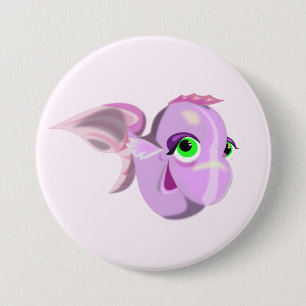 Purple Fish Button - Your Colors - Text