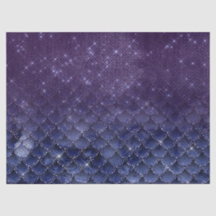 Purple Fish Scales Below a Starry Night Decoupage Tissue Paper