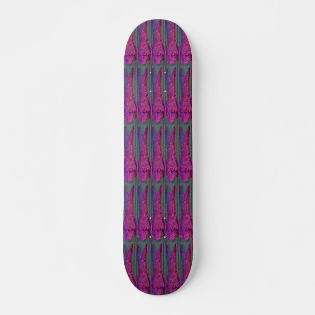 purple fish skateboard deck (Front)