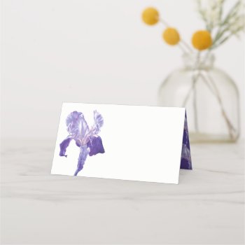 Purple Flag Iris Watercolor Guest Place Cards by mylittleedenweddings at Zazzle