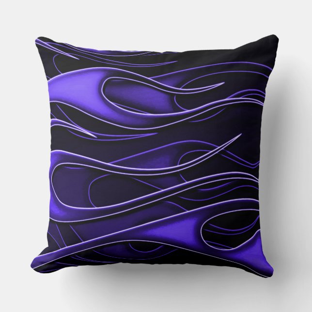 Purple Flames Throw Pillow (Front)