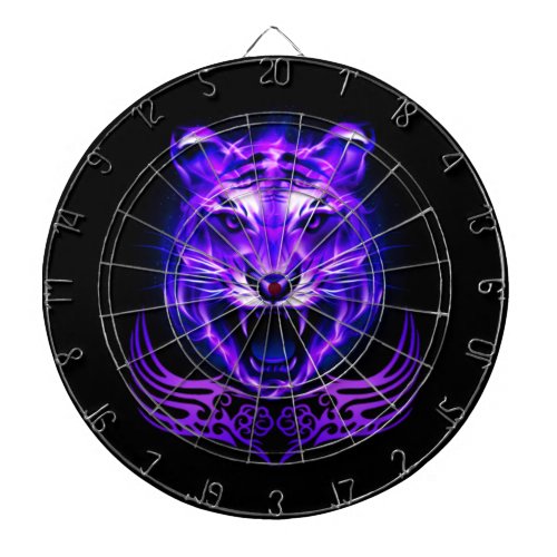 Purple Flaming Fire Tiger Dart Board