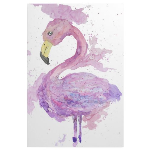 Purple Flamingo Watercolor Gallery Wrap