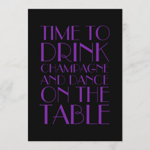 Purple Flapper Birthday Invitation