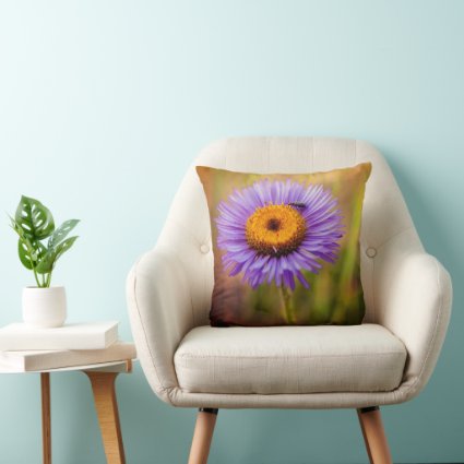 Purple Fleabane Flower and Insect Photograph