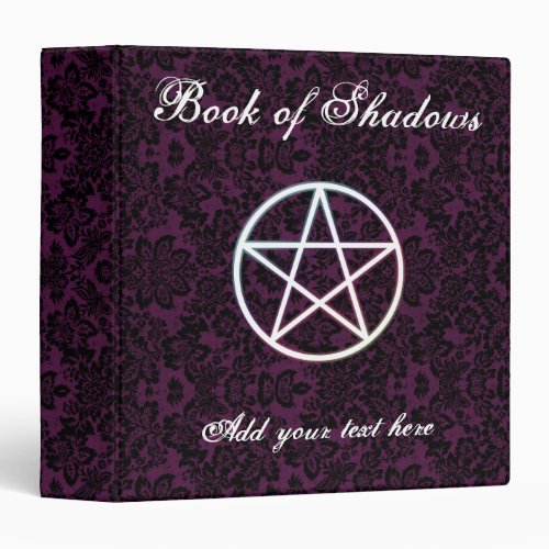 Purple fleur book of shadows 3 ring binder