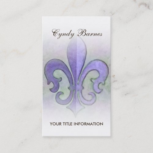 Purple Fleur de Lis Business Card