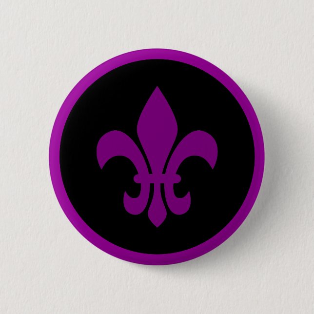 Purple Fleur de Lis Button (Front)