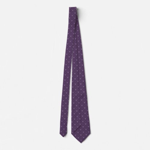 Purple Fleur de Lis Mens Necktie