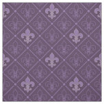 Purple Fleur de Lis Seamless Pattern Fabric