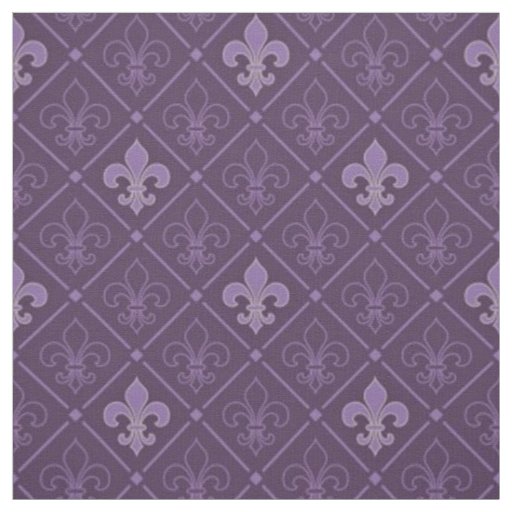 Purple Fleur de Lis Seamless Pattern Fabric