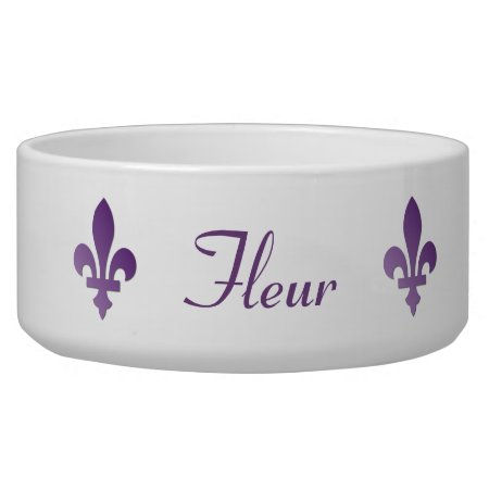 Purple Fleur-de-lys French Francophone Pet Dish