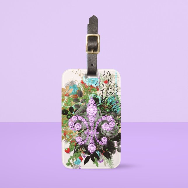 Purple Fleur de Lys Luggage Tag (Creator Uploaded)