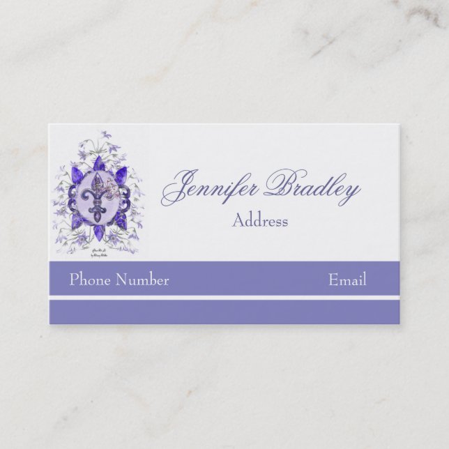 Purple Fleur di li Business Card (Front)