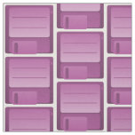 Purple Floppy Disk Pattern Fabric