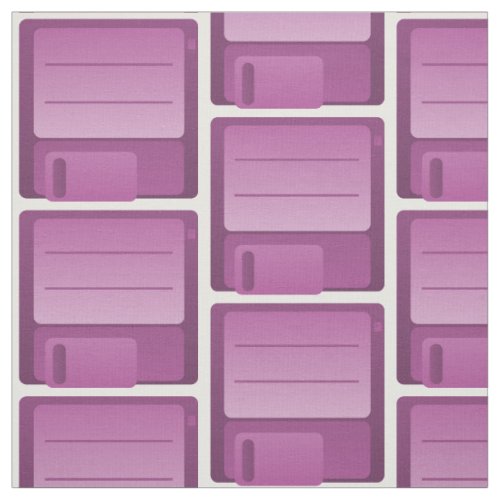 Purple Floppy Disk Pattern Fabric
