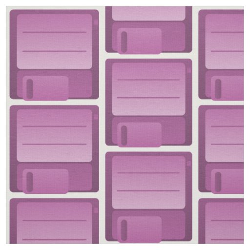 Purple Floppy Disk Pattern Fabric