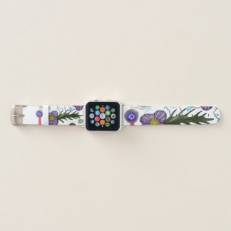 Purple flora apple watch band