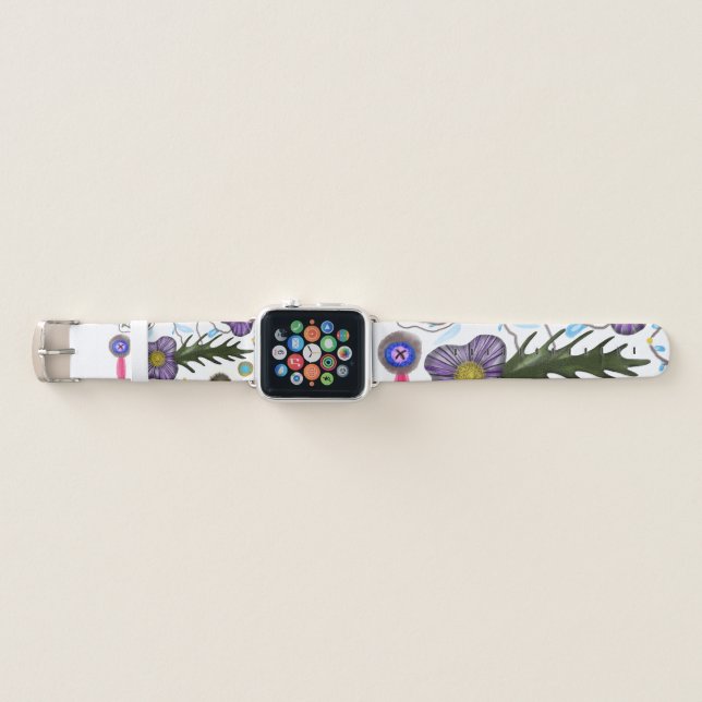 Purple flora apple watch band (Front)
