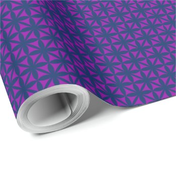 Purple Flora Pattern On Editable Background Colour Wrapping Paper by Fanattic at Zazzle