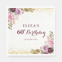 Purple floral 60th birthday party