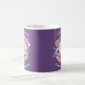 Purple Floral 75th Birthday Mug for Women (Center)