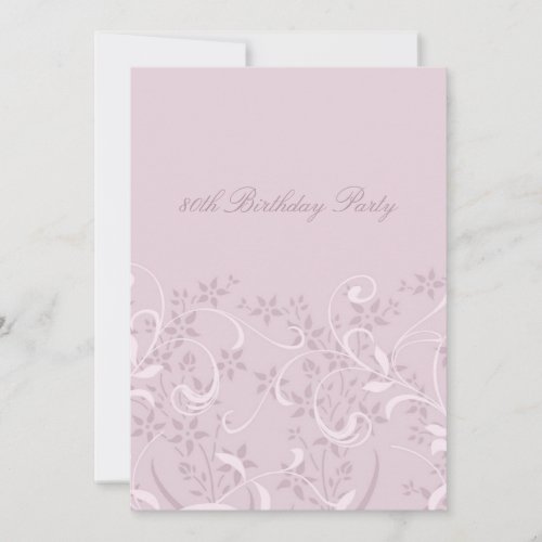 Purple Floral 80th Birthday Party Invitations