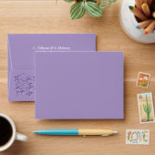 Purple Floral A2 Envelope for Save the Dates (Desk)