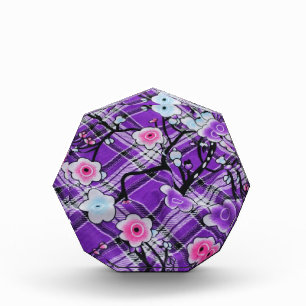 Purple Floral Acrylic Award