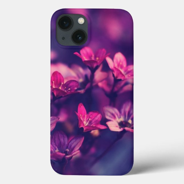 purple floral aesthetic iphone 13 case. Case-Mate iPhone case (Back)