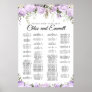 Purple Floral Alphabetical Wedding Seating Chart
