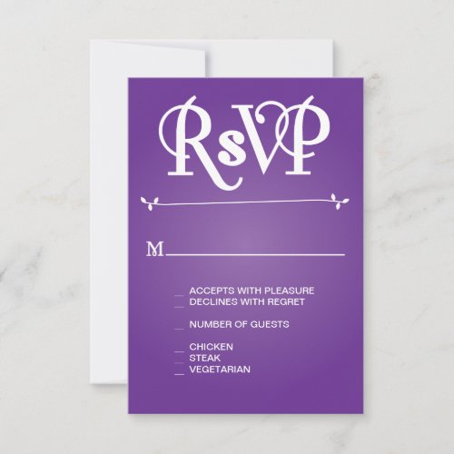 Purple Floral Ampersand RSVP