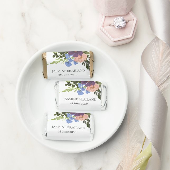 Purple Floral and Greenery Bouquet Bridal Shower  Hershey's Miniatures (Wedding)