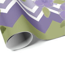 Purple Floral and Modern Patterned Gift Wrap