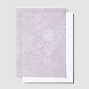 Purple Floral and Swirls Vellum Invitations