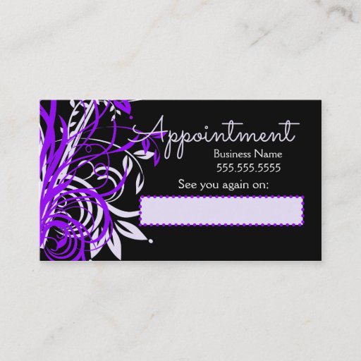 Customizable Purple Floral Appointment Cards Business Card