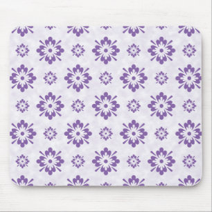 Purple floral art design mouse pad