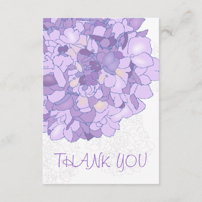 Purple Floral Art Thank You Flat Notes