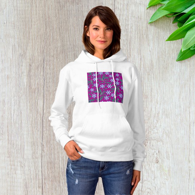 Purple Floral Art Womens Hoodie (Creator Uploaded)